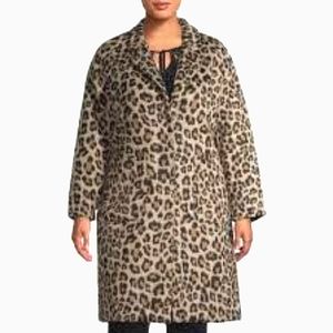 Mark Alan leopard overcoat 1X New